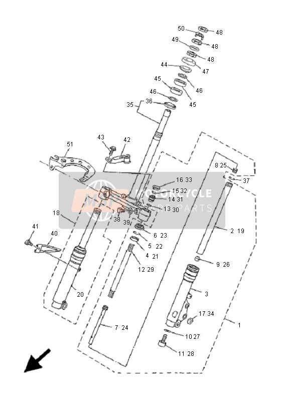 5RNF31031000, Gabelbein (Rechts), Yamaha, 0